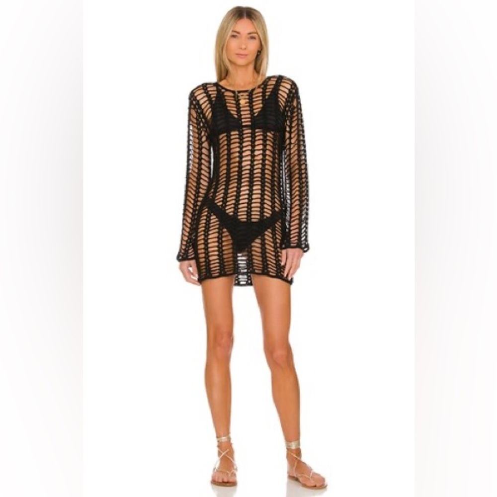 Superdown Miranda Crochet Mini Dress in Black Size XS New with tag